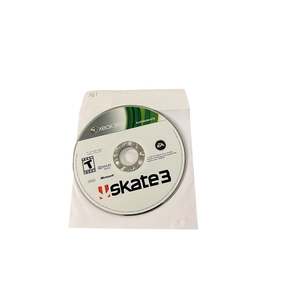 Skate 3 Xbox 360 Platinum Hits EA Sports Video Game Disc Only NTSC Teen‎ Rating - Picture 2 of 3
